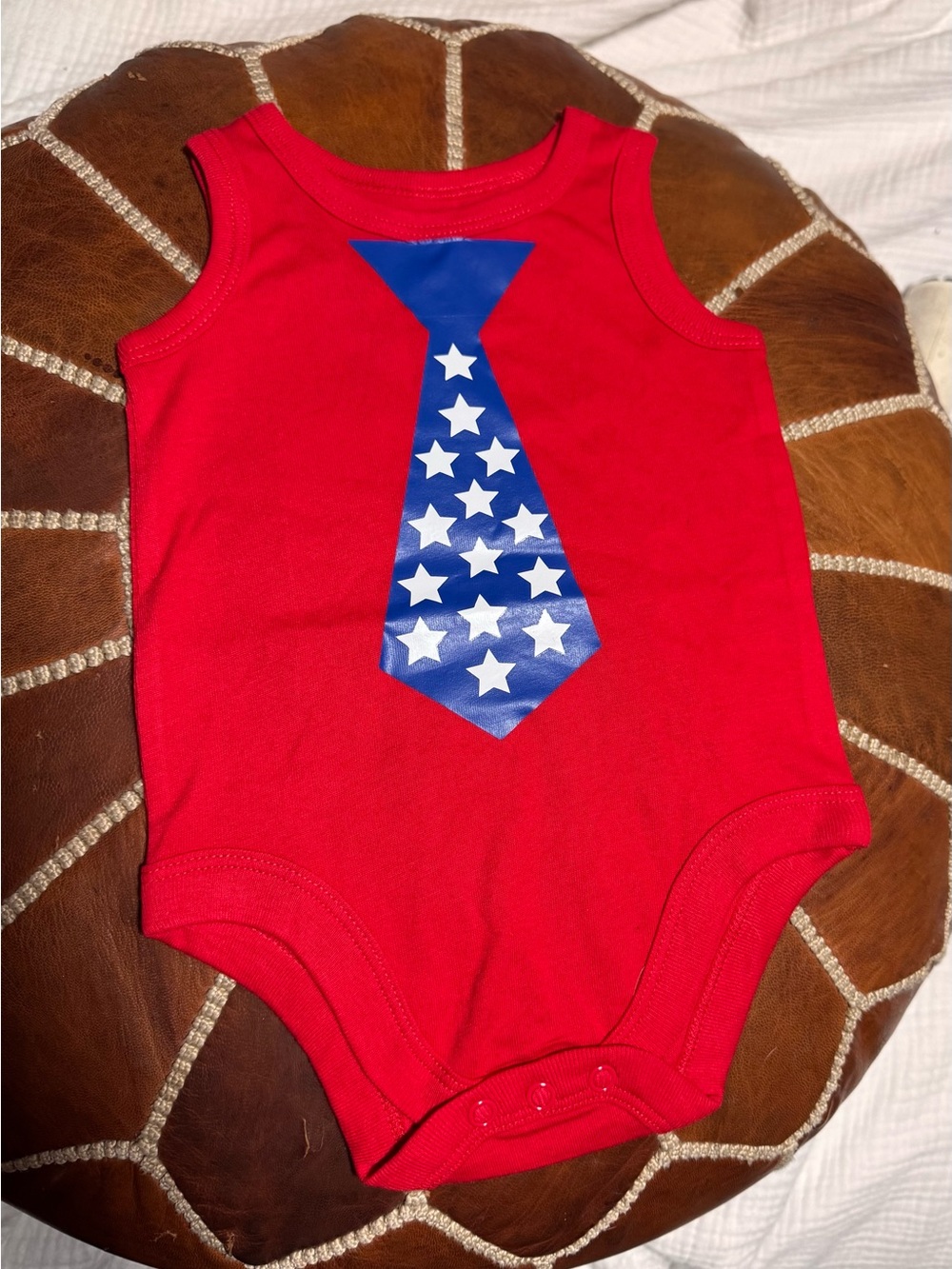 Garanimals Red Sleeveless Onesie with Blue Star Tie